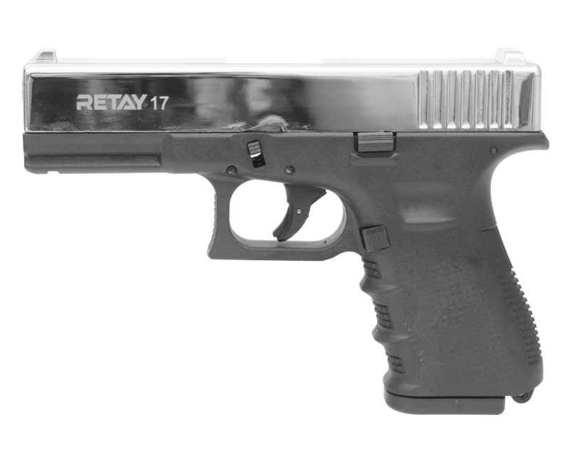 Пистолет охолощенный Retay Glock 17, 9mm, Никель